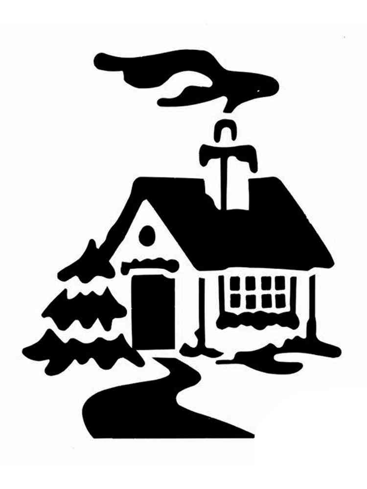 Раскраска трафареты дома