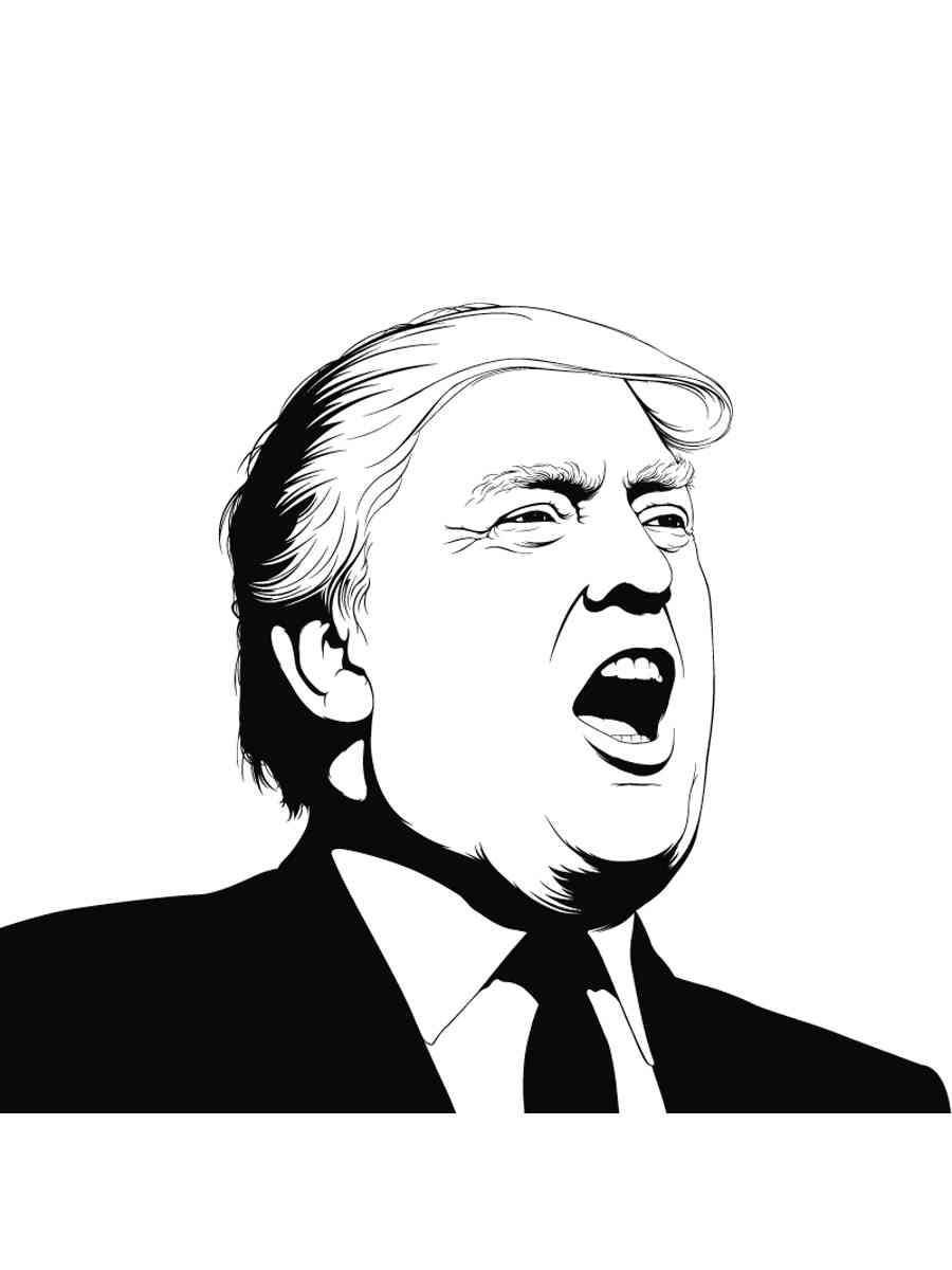 Раскраска трафареты дональда трампа