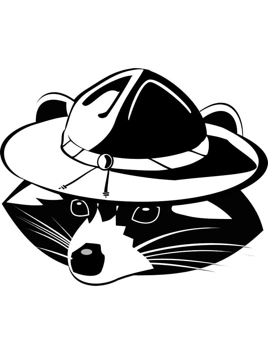 Раскраска трафареты енота для детей