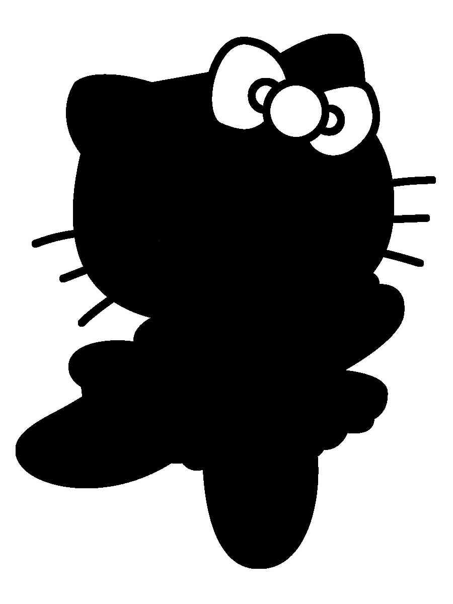 Раскраска трафареты hello kitty 2