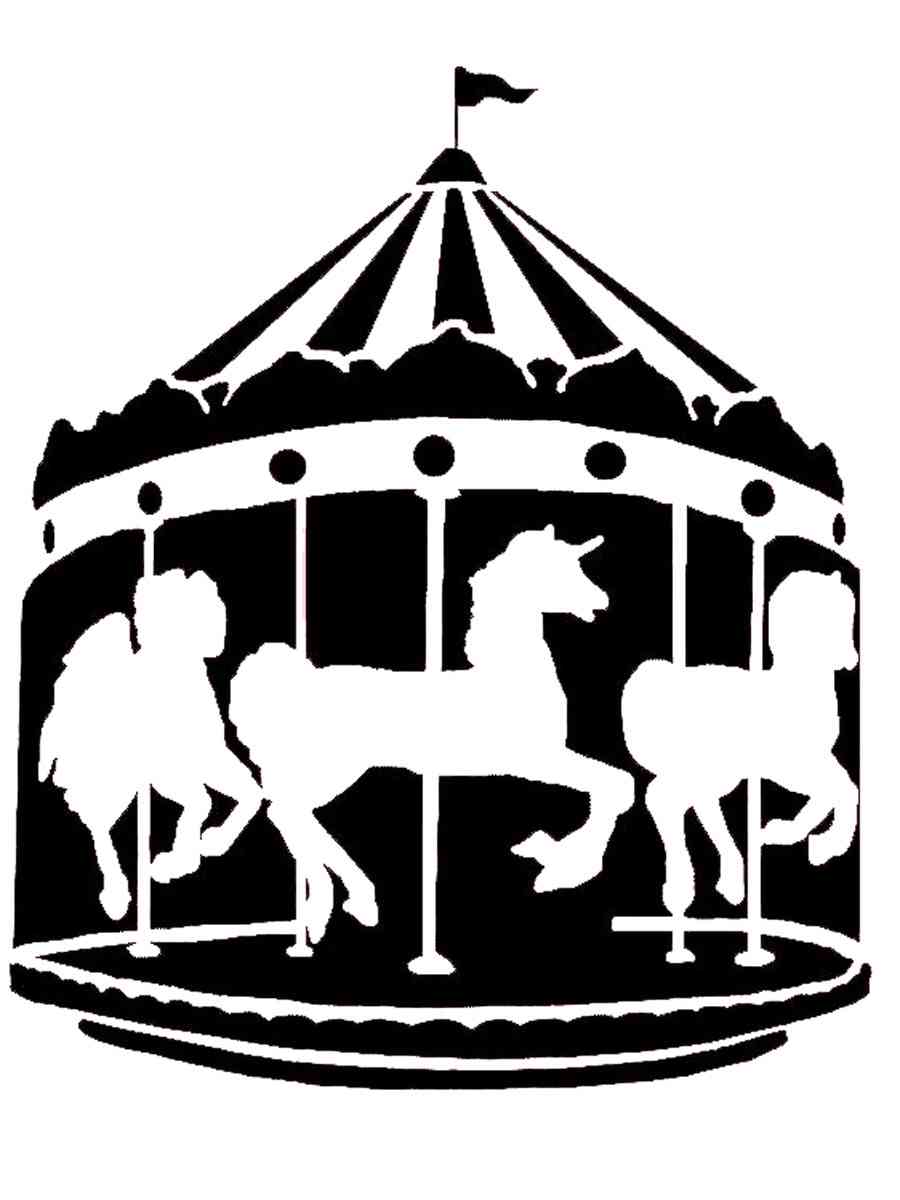 Раскраска трафареты карусели