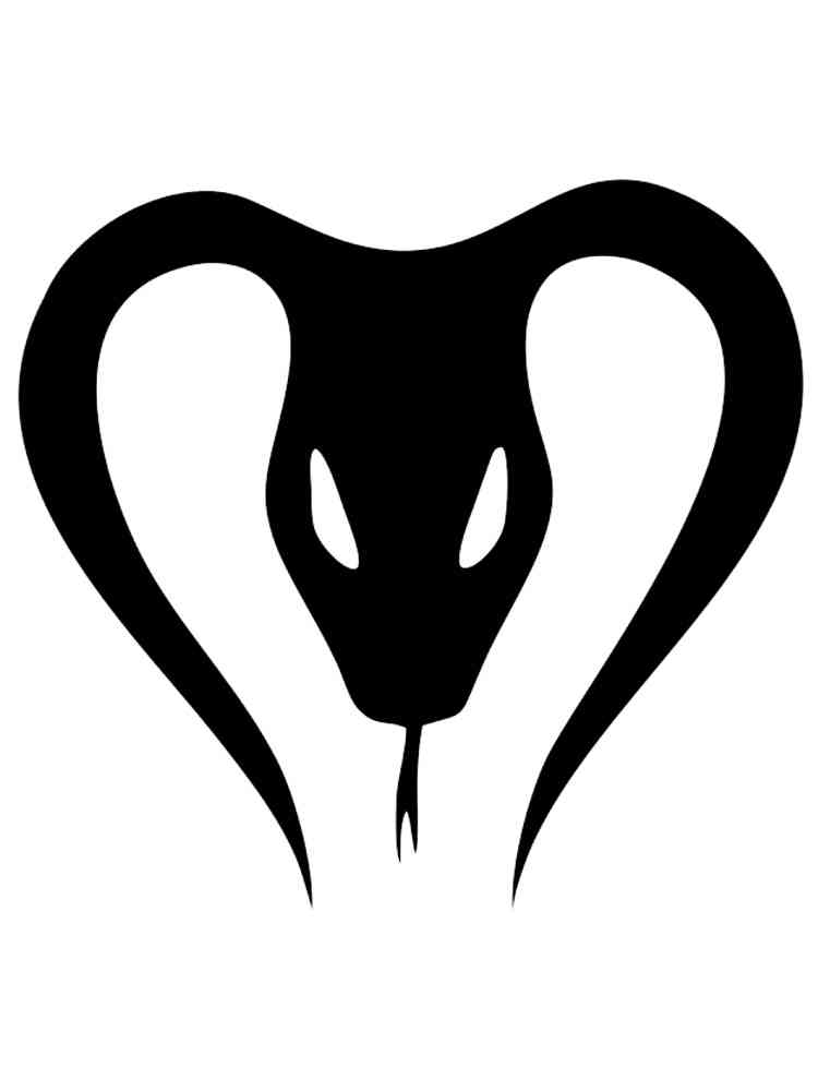 Раскраска трафареты кобр для детей 2