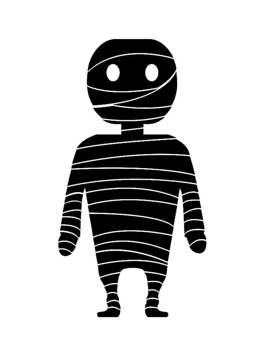 Раскраска трафареты мумии для детей