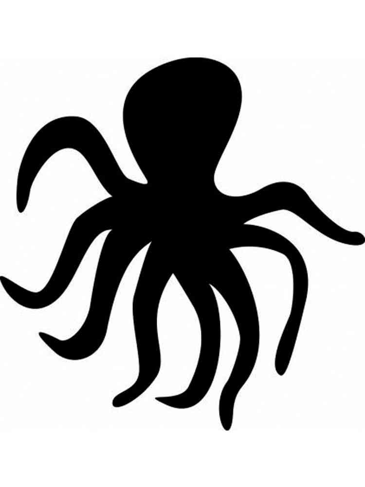 Раскраска трафареты осьминога 2