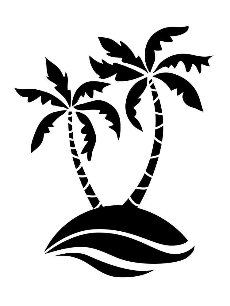 Раскраска трафареты пальм