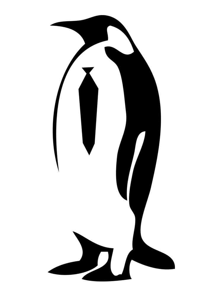 Раскраска трафареты пингвина 2