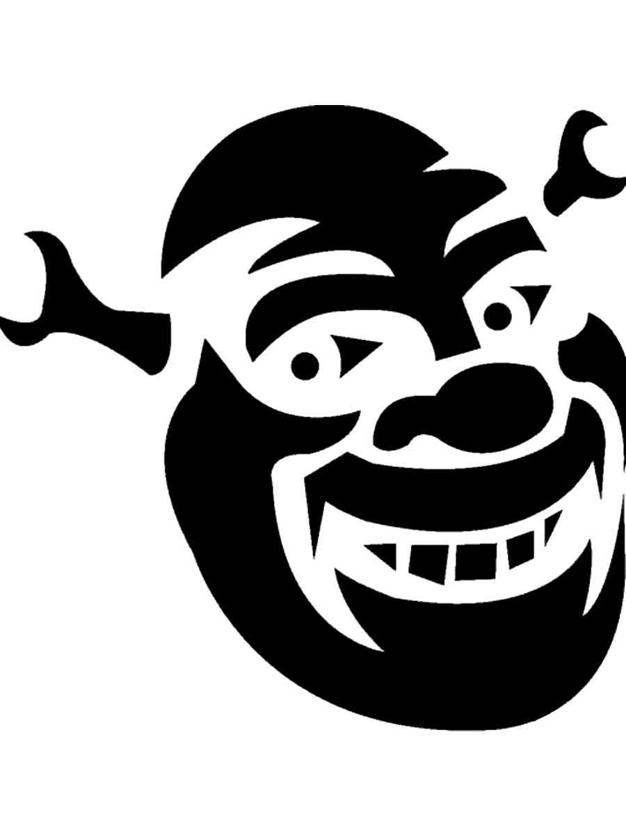 Раскраска трафареты шрека для детей