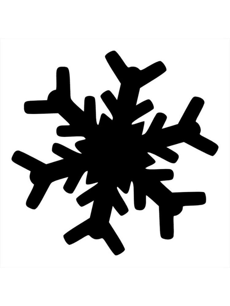 Раскраска трафареты снежинки 2