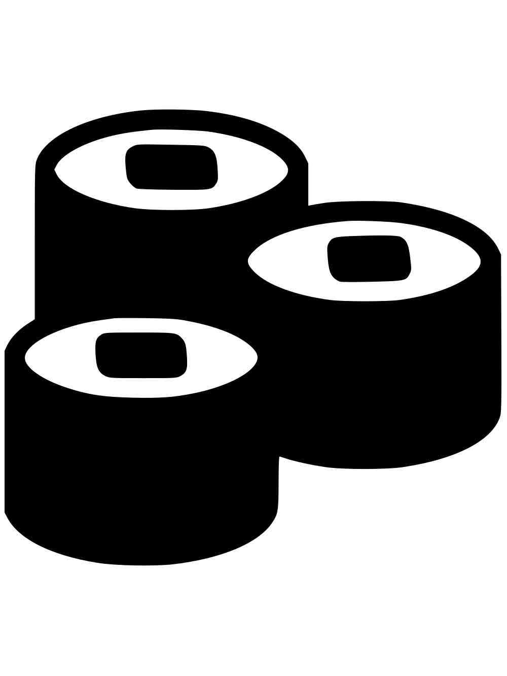 Раскраска трафареты суши 2