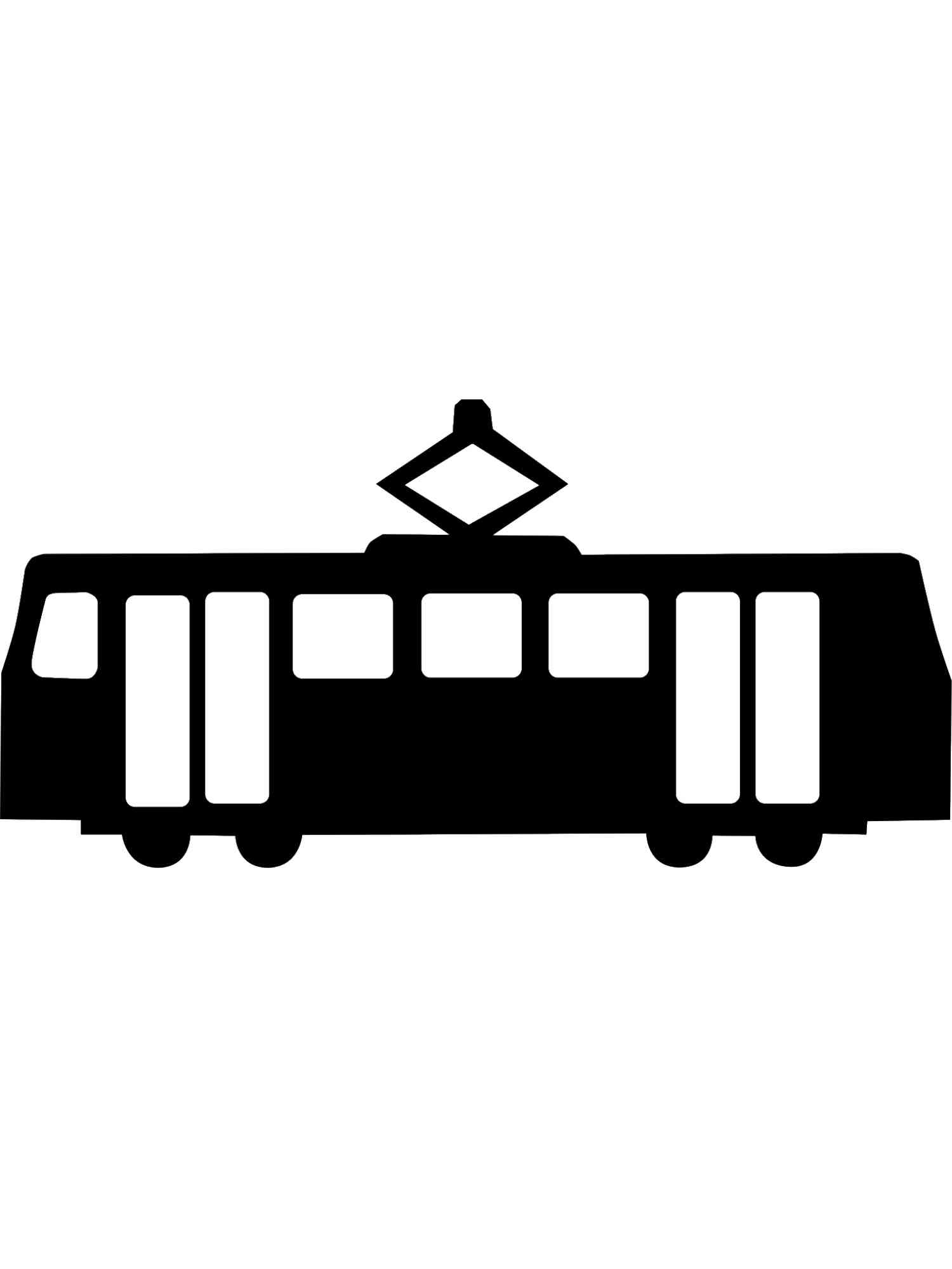 Раскраска трафареты трамвая