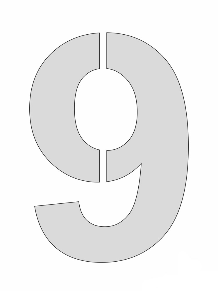 Раскраска трафареты цифр 2