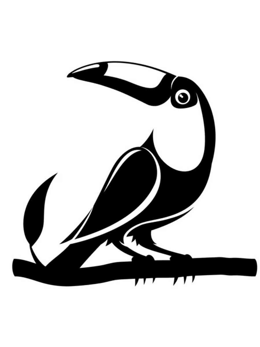 Раскраска трафареты тукана для детей 2