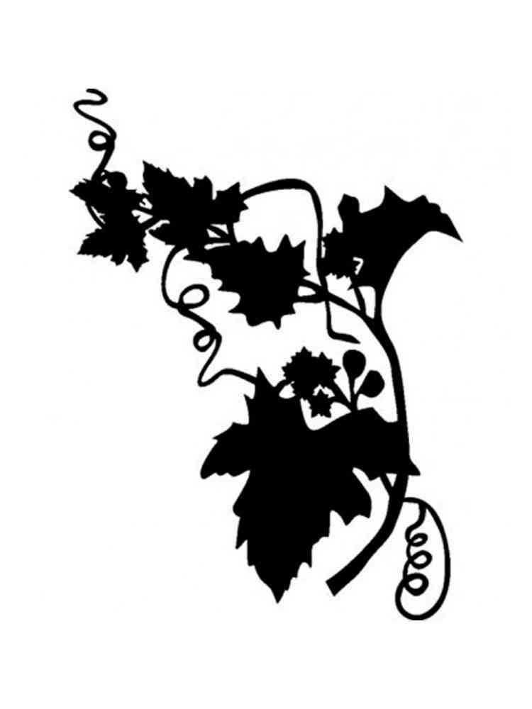 Раскраска трафареты винограда для детей 2