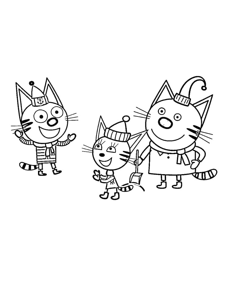 Раскраска три кота 2
