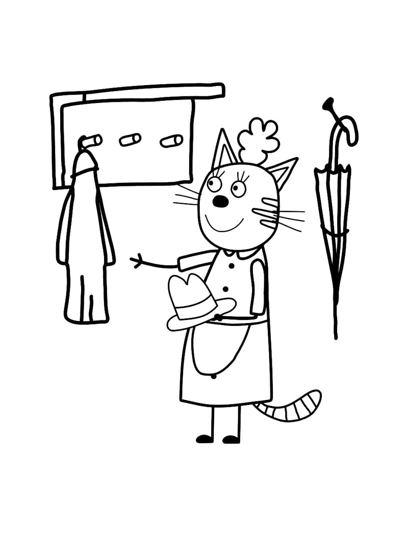 Раскраска три кота 6