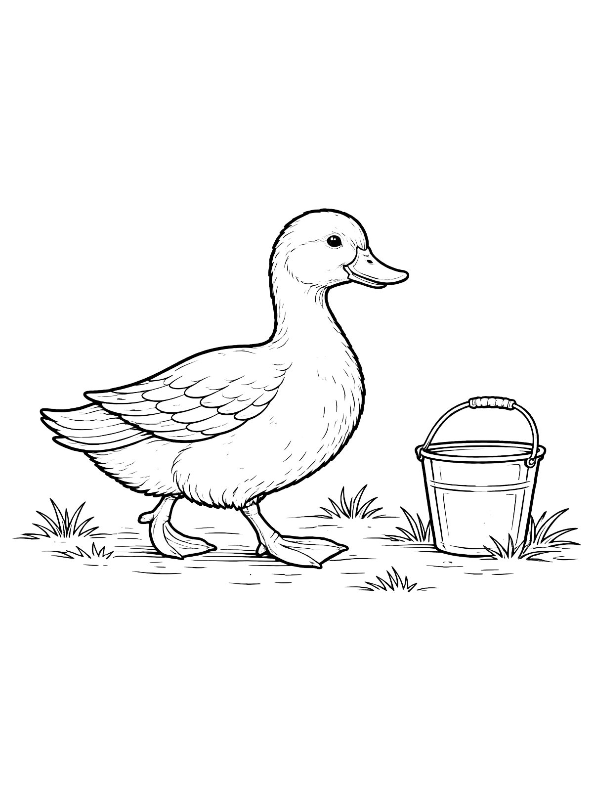 Раскраска утка 3