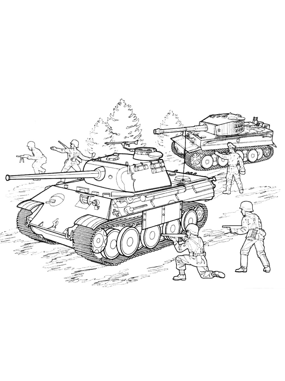 Раскраска Военные 2