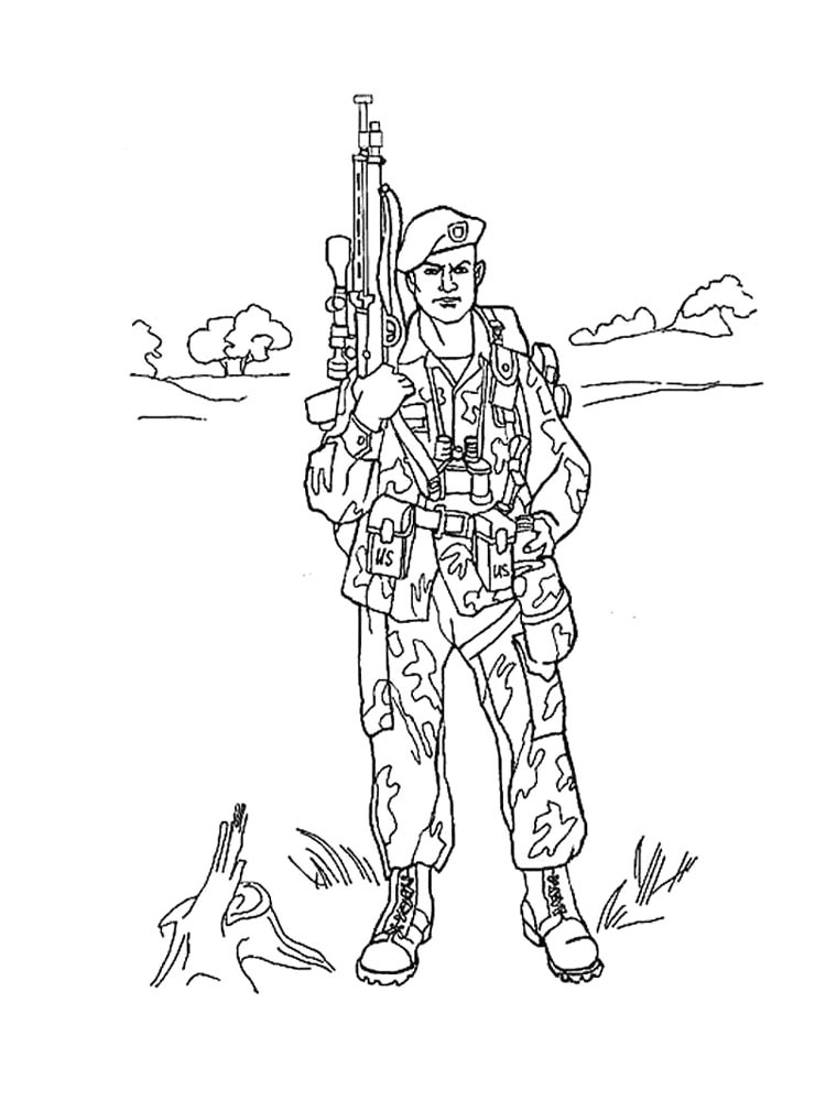 Раскраска Военные 2