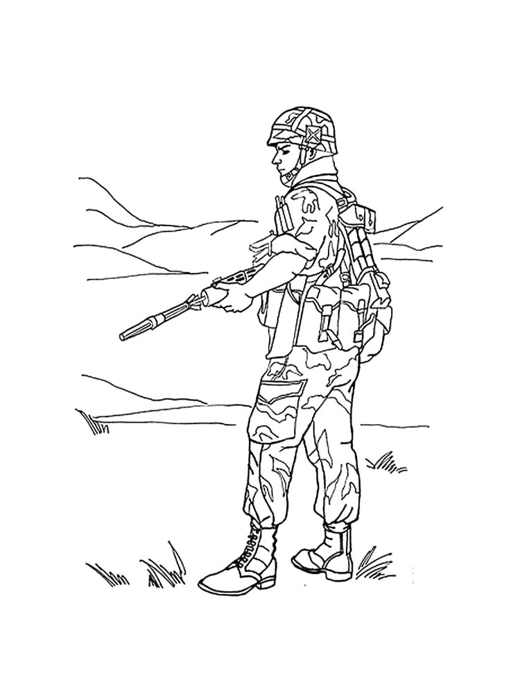Раскраска Военные 2