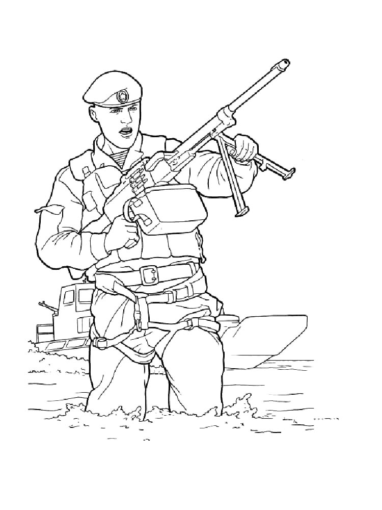 Раскраска Военные 2
