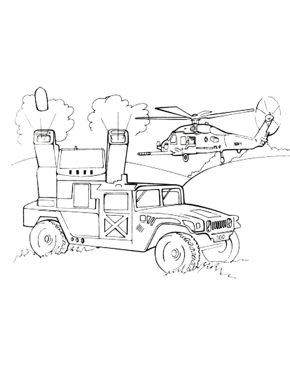 Раскраска Военные 2