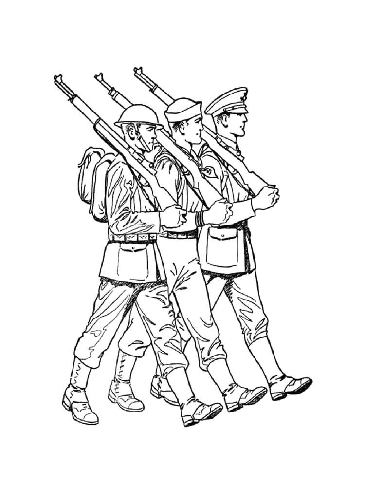 Раскраска Военные 2
