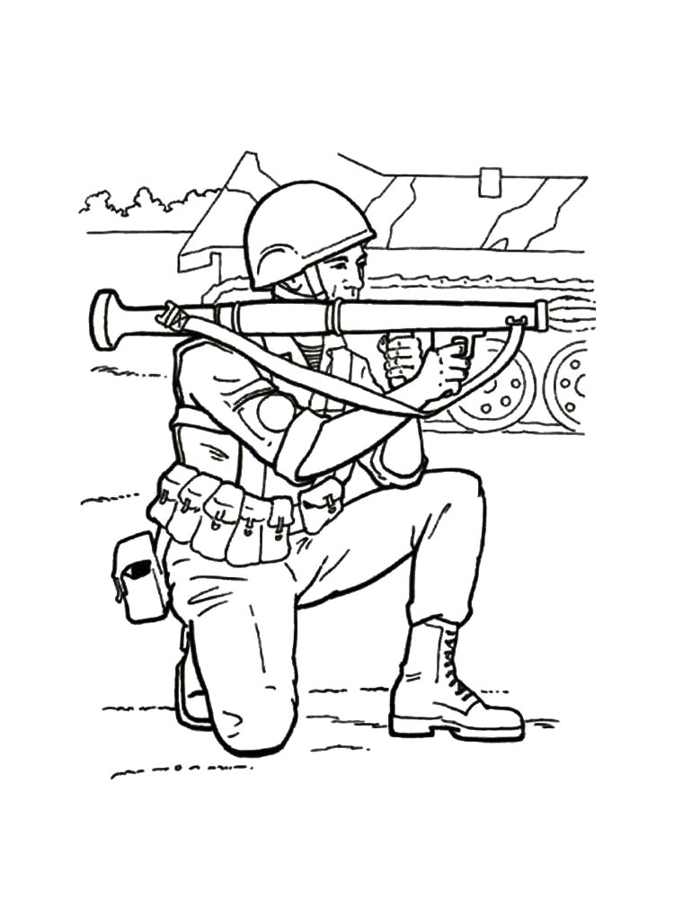 Раскраска Военные 2