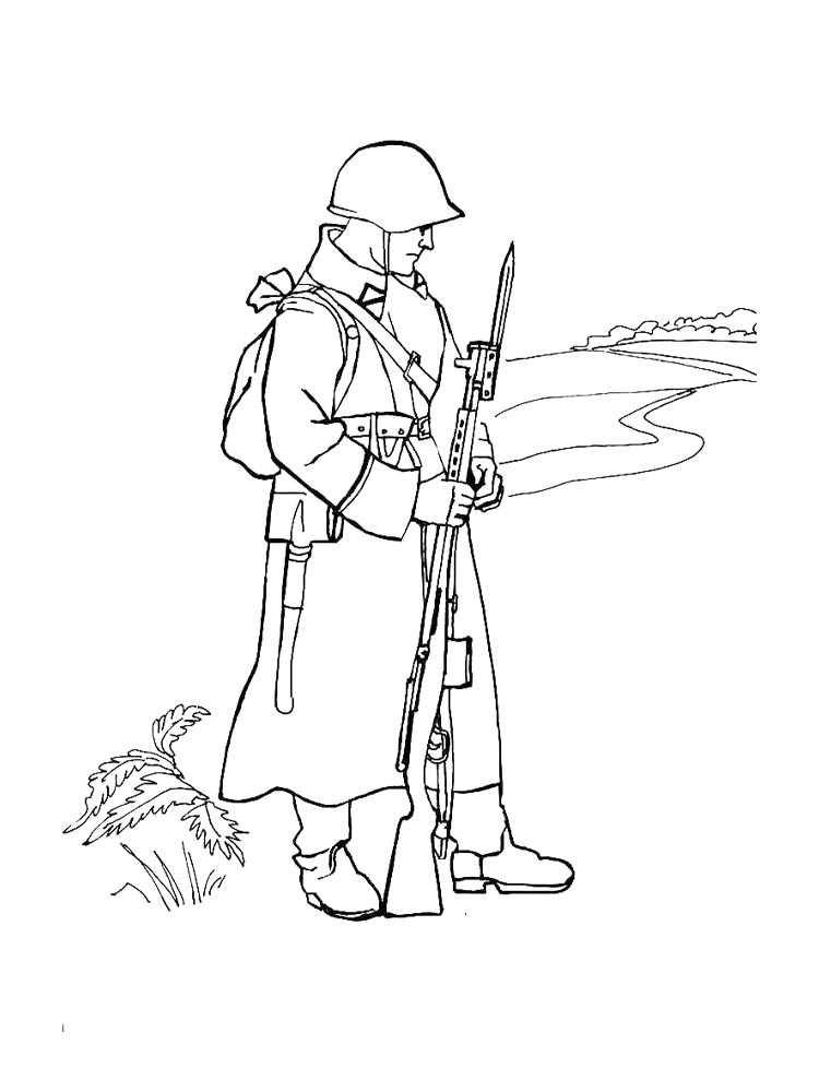 Раскраска Военные 2