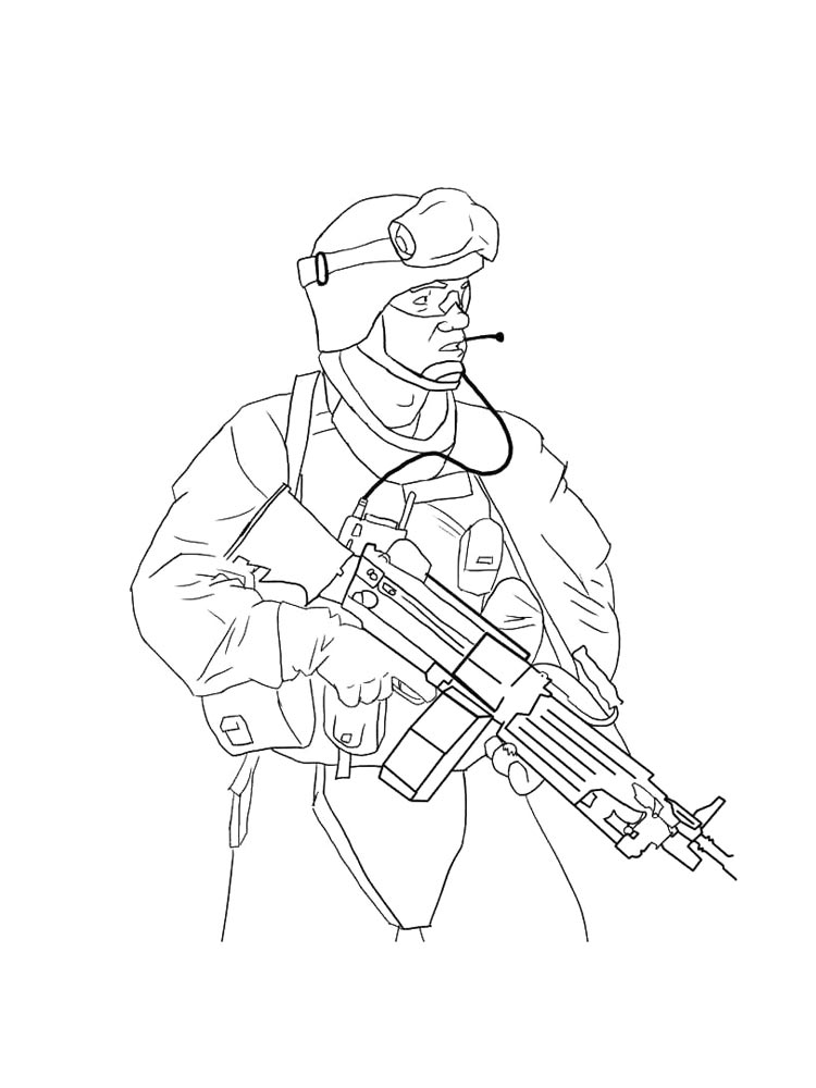 Раскраска Военные 2