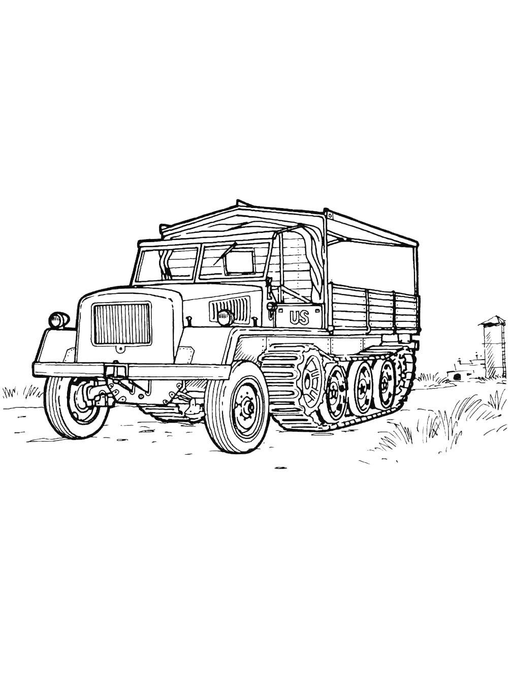Раскраска Военные машины 2