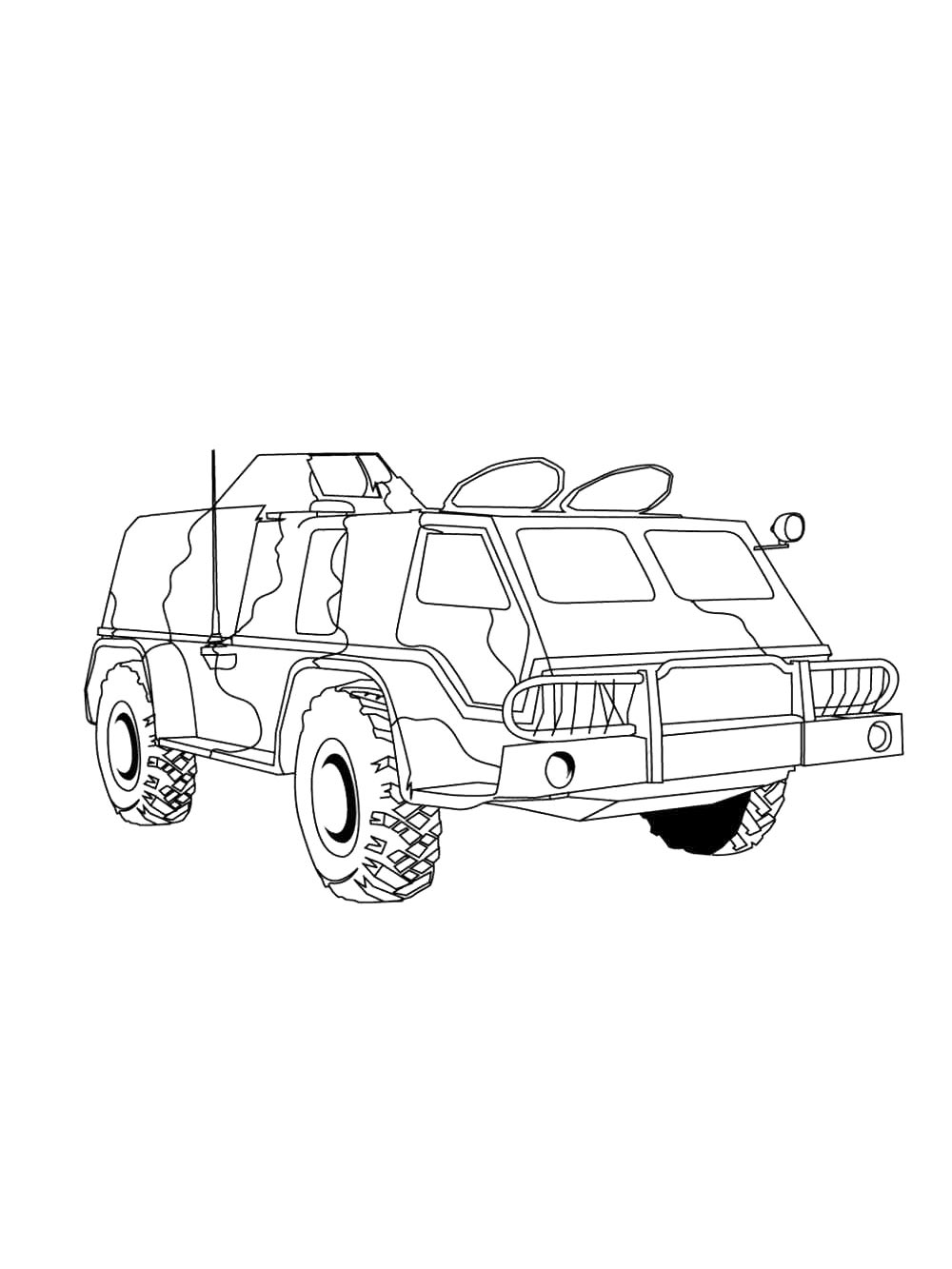 Раскраска Военные машины 2