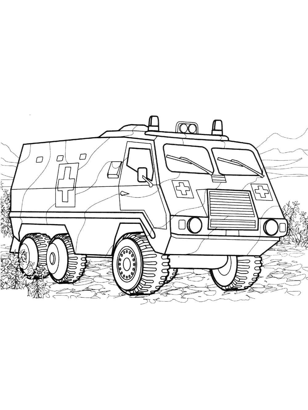 Раскраска Военные машины 2