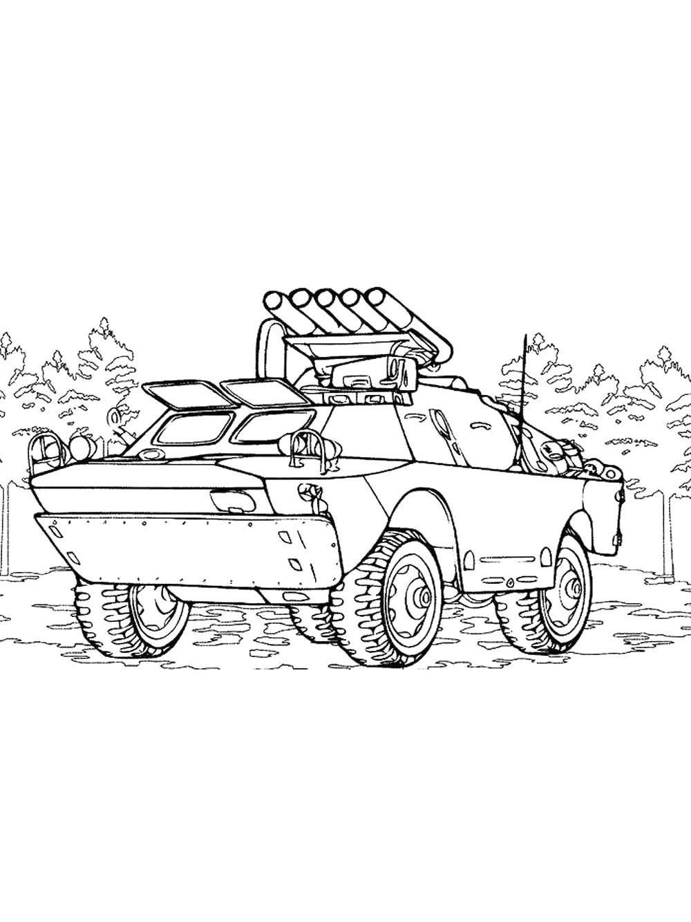 Раскраска Военные машины 2