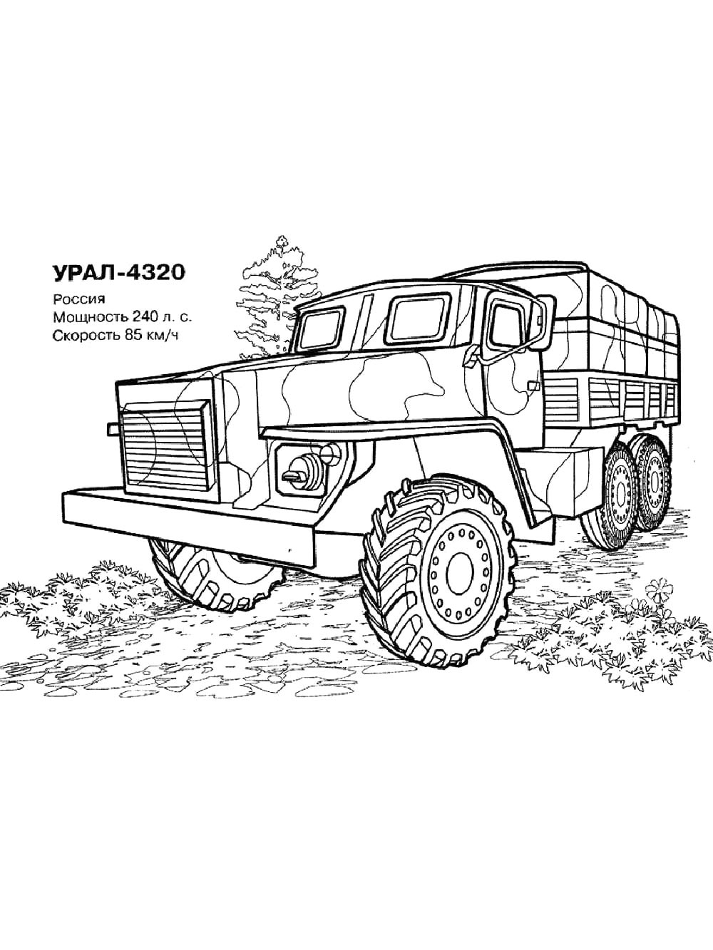 Раскраска Военные машины 2