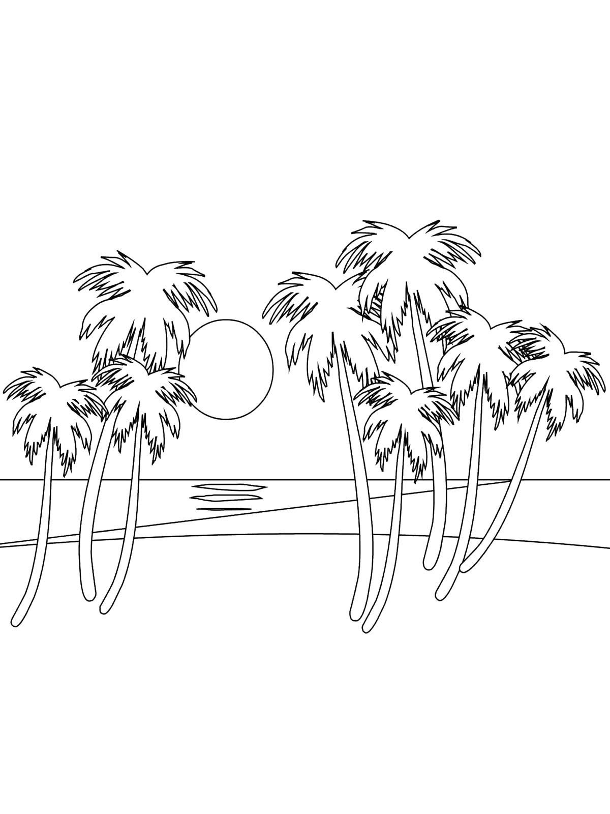 Раскраска Закат 2