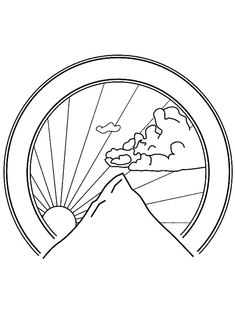 Раскраска Закат 2