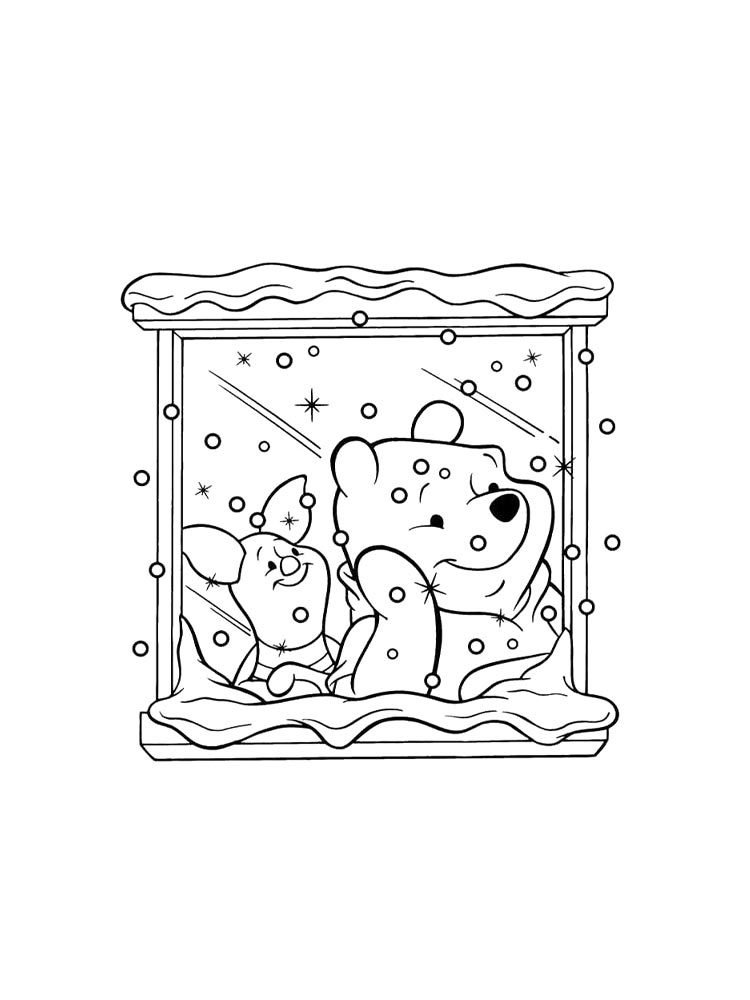 Раскраска Зимнее Окно 2