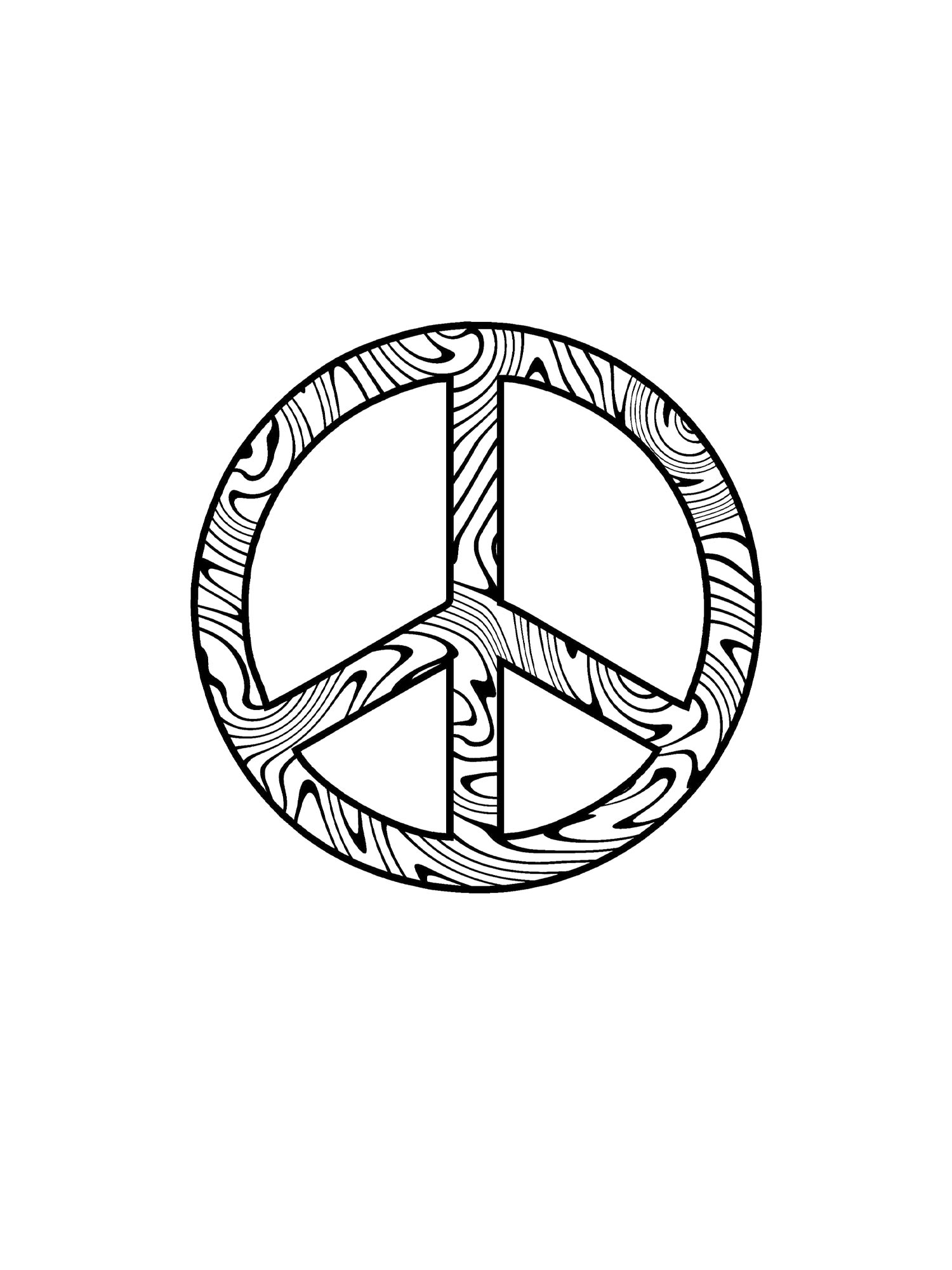 Раскраска Знак Мира
