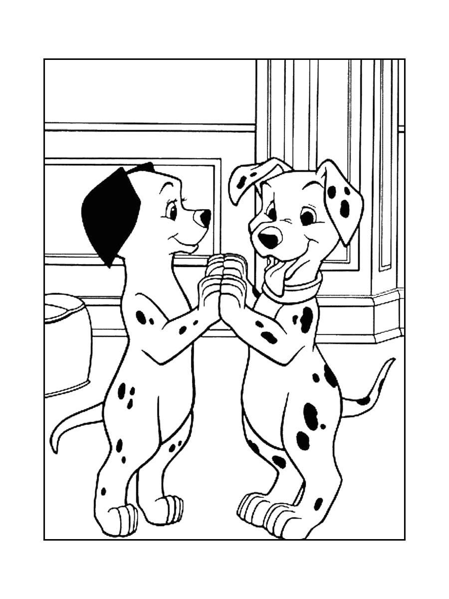 Раскраски 101 далматинец для раскрашивания 3