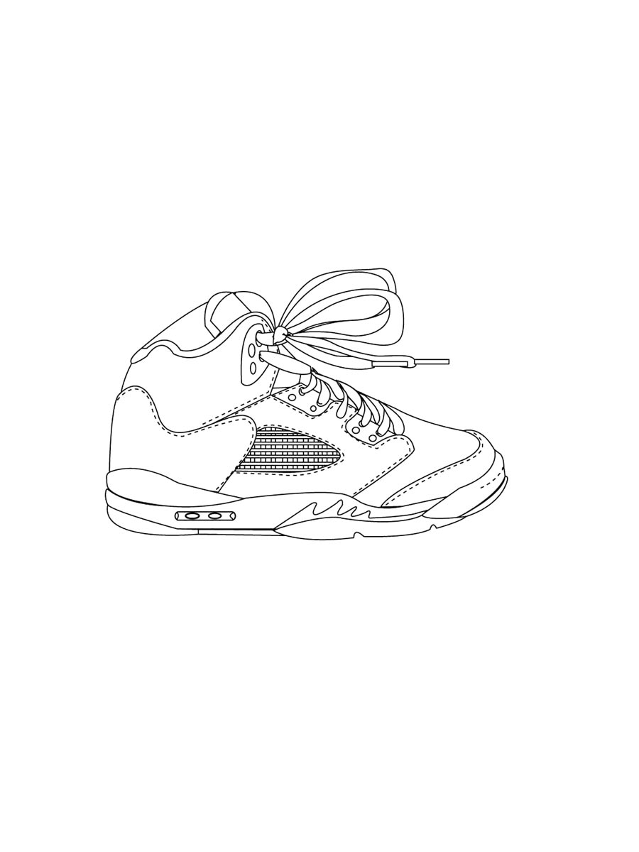 Раскраски air jordan черно-белая раскраска 2