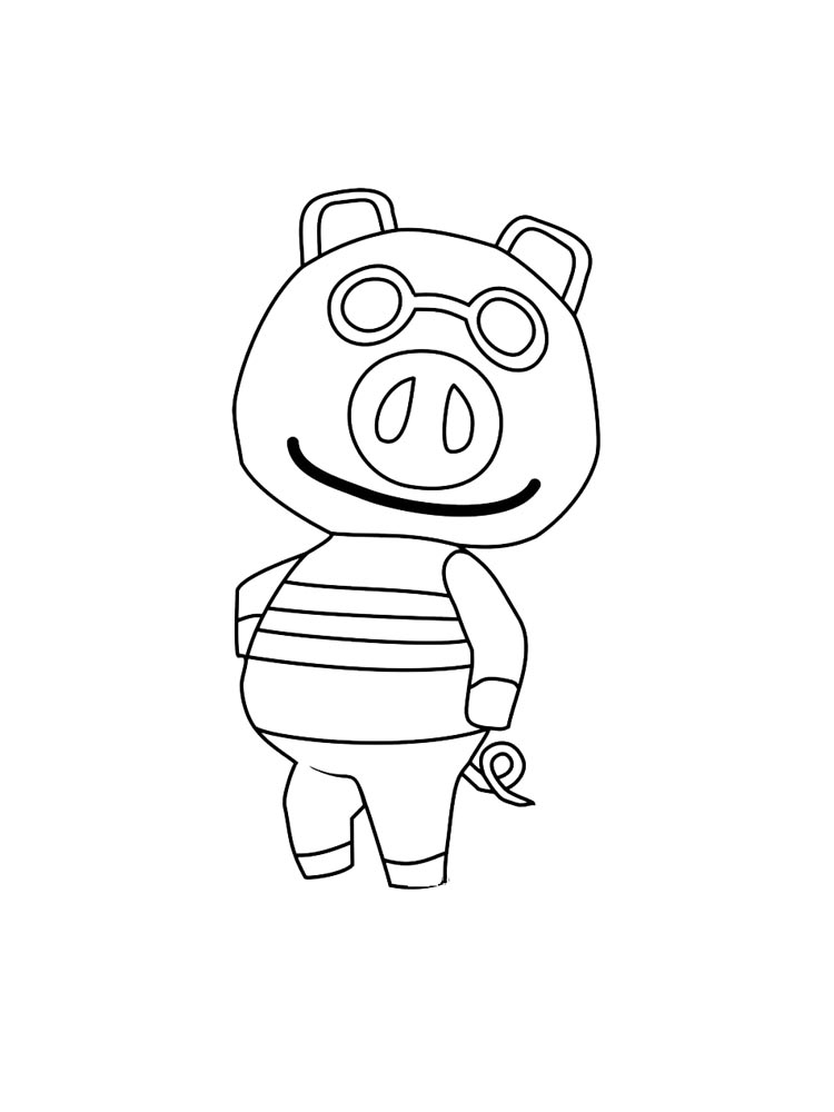 Раскраски animal crossing черно-белая раскраска 2