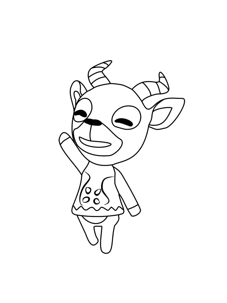 Раскраски animal crossing черно-белая раскраска 3