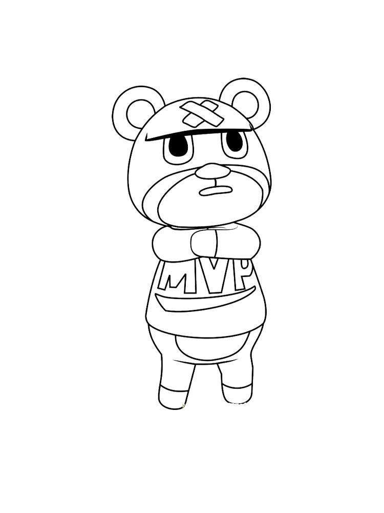 Раскраски animal crossing черно-белая раскраска 4