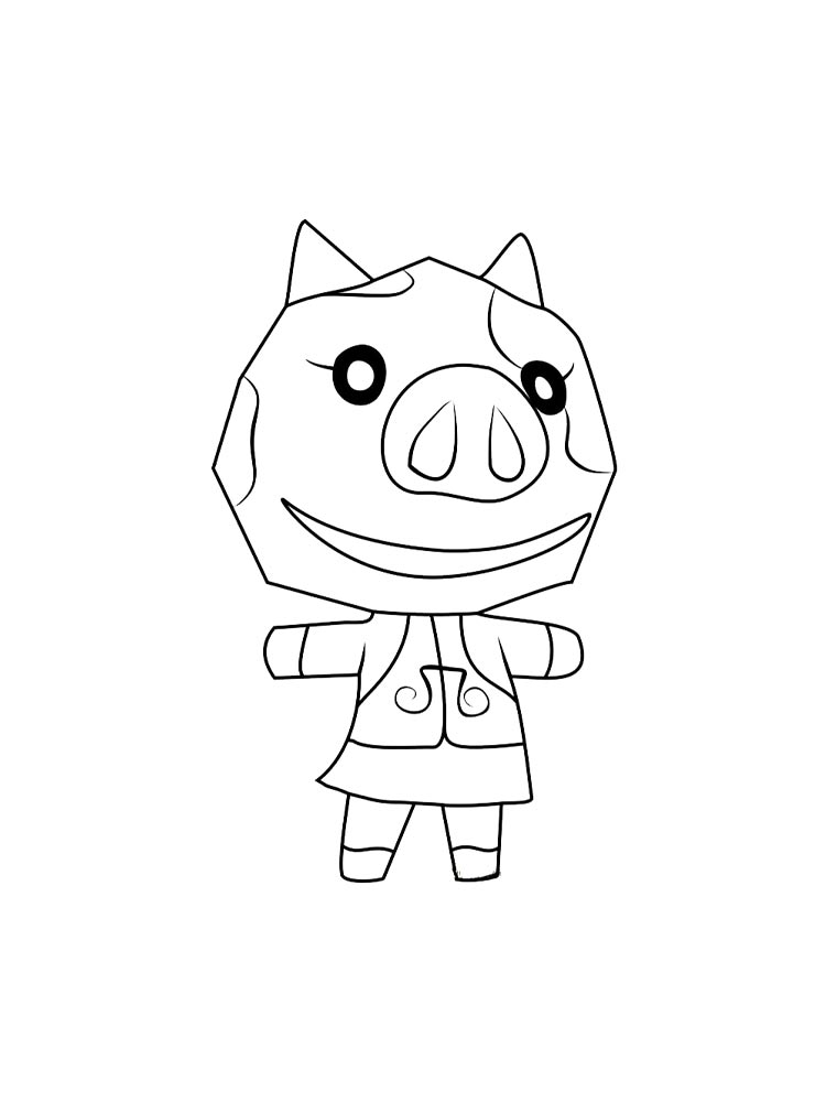 Раскраски animal crossing черно-белая раскраска
