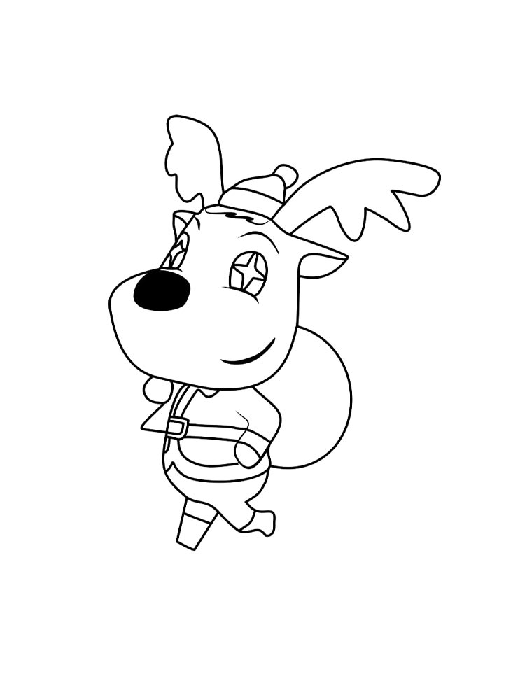 Раскраски animal crossing черно-белая раскраска 8