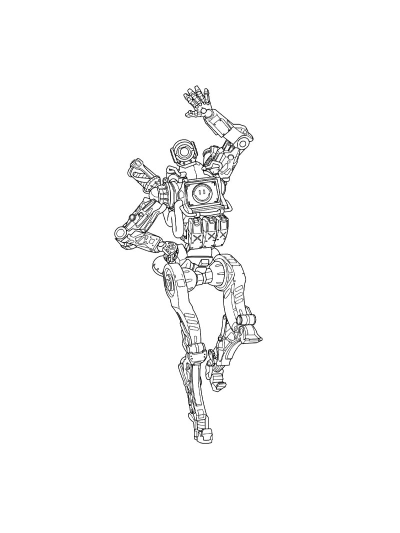 Раскраски apex legends черно-белая раскраска 2
