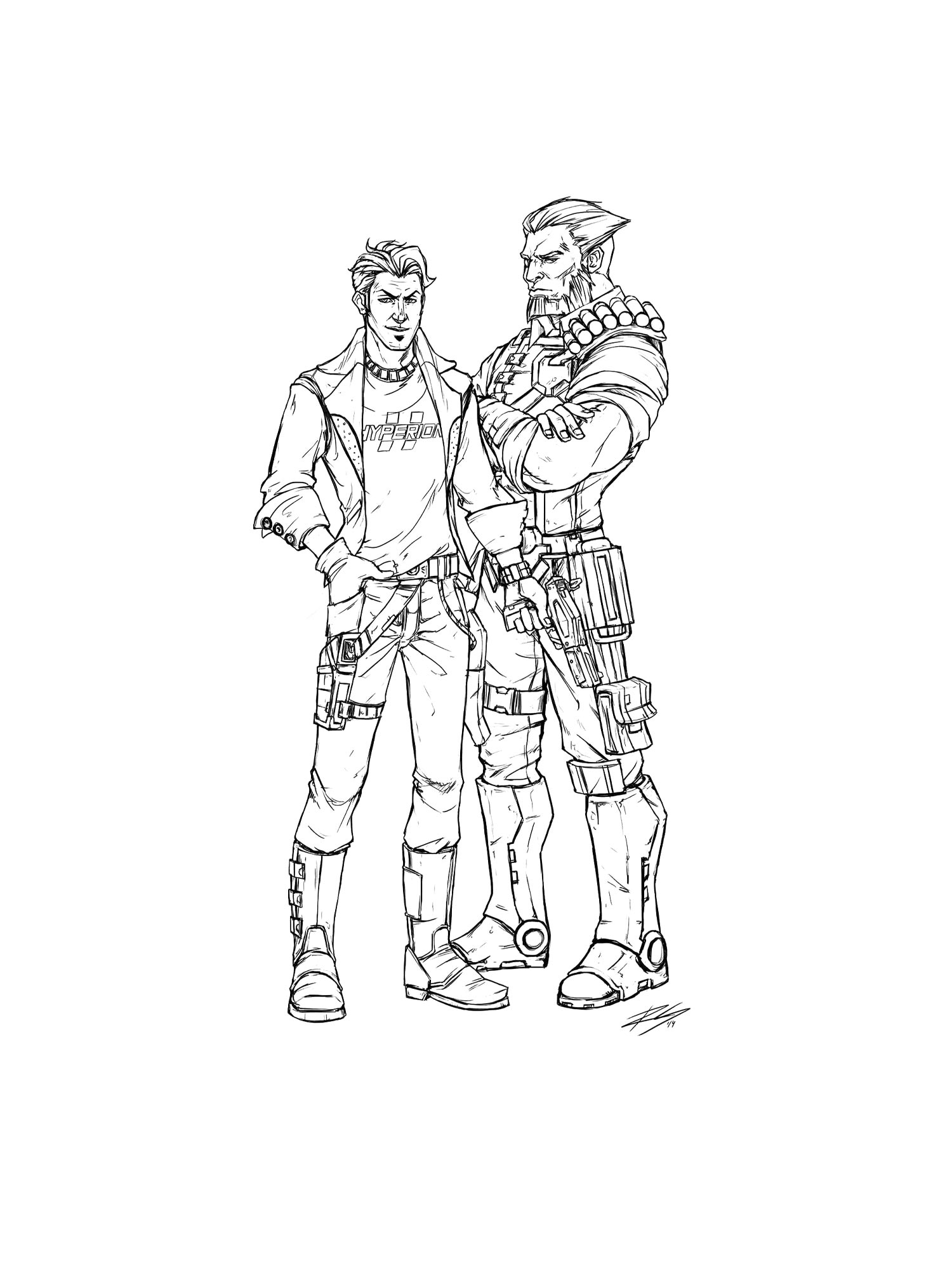 Раскраски borderlands картинка для раскрашивания