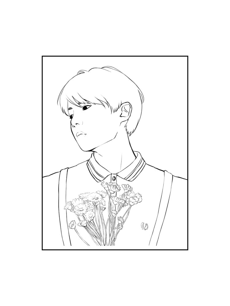 Раскраски бтс (bts) для раскрашивания 2