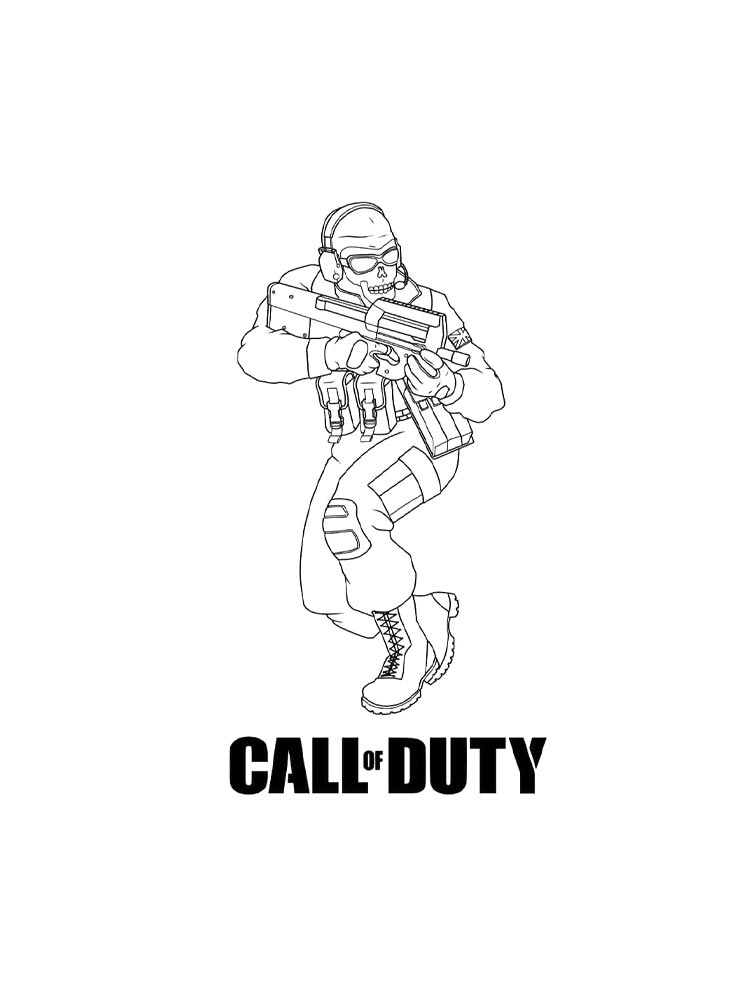 Раскраски call of duty черно-белая раскраска