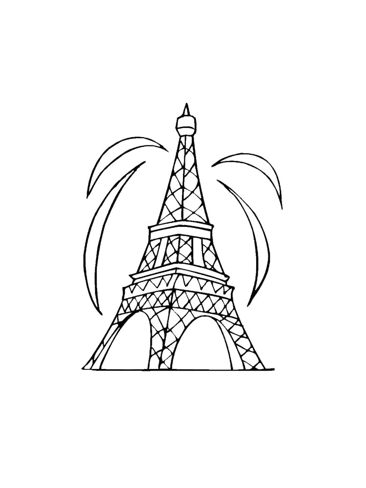 Раскраски эйфелева башня рисунок для раскрашивания